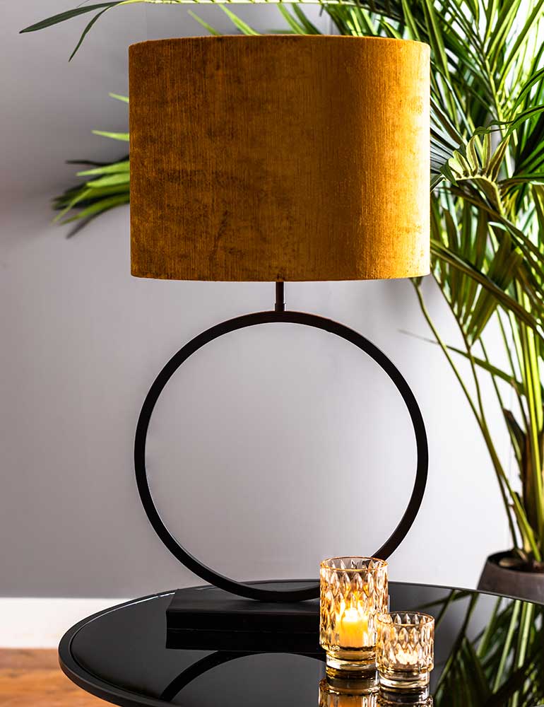 Pied de lampe de chevet cercle Light & Living Liva noir – Image 4