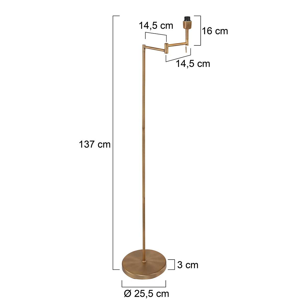 Lampadaire classique en bronze avec bras pivotant Mexlite Bella – Image 6