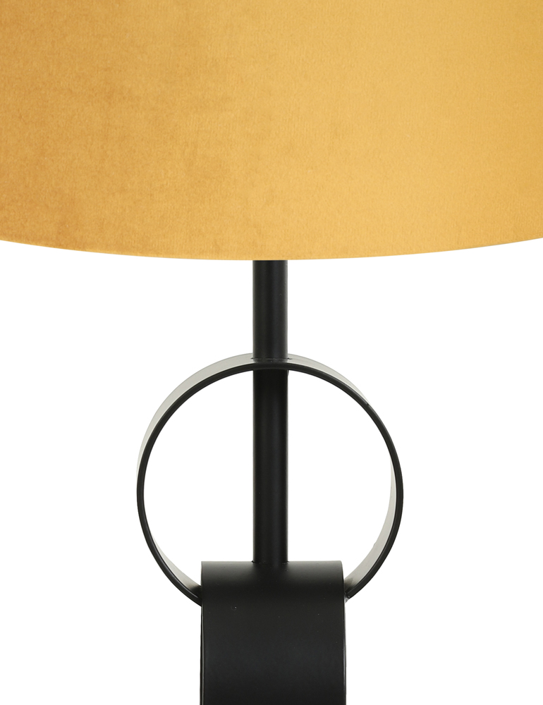 Pied de lampe métal noir abat-jour ocre Light & Living Circulum – Image 4