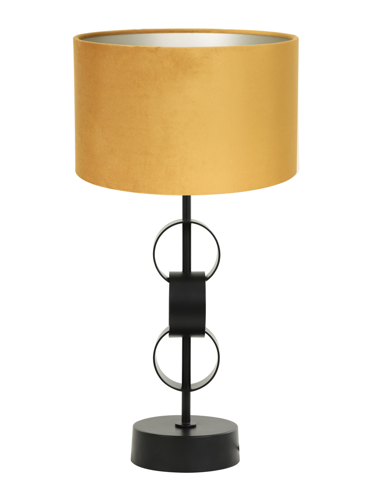 pied-de-lampe-metal-noir-abat-jour-ocre-light-et-living-circulum-8256zw