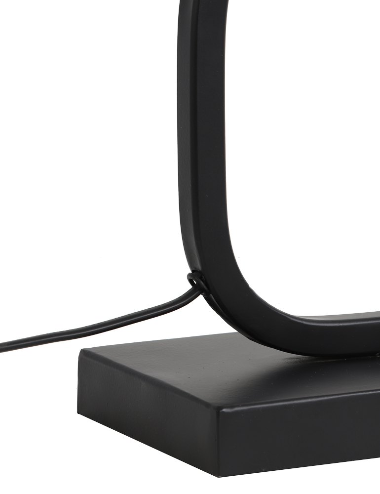 Pied de lampe noir double cercle Light & Living Lutika abat-jour blanc – Image 4