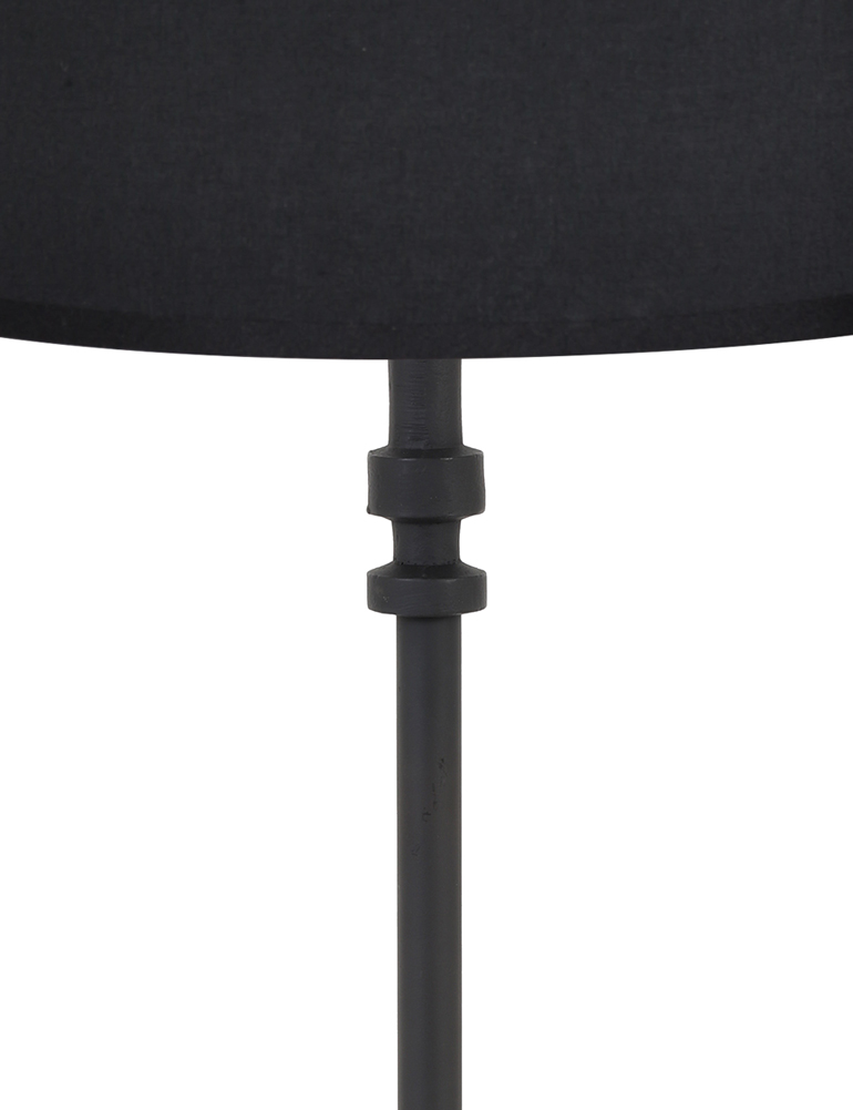 Pied de lampe noir fin abat-jour noir Light & Living Howell intérieur doré – Image 2