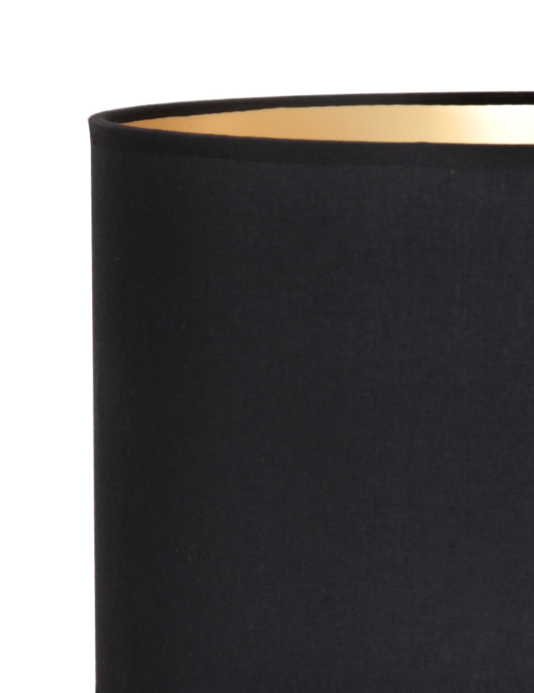 Pied de lampe noir fin abat-jour noir Light & Living Howell intérieur doré – Image 3