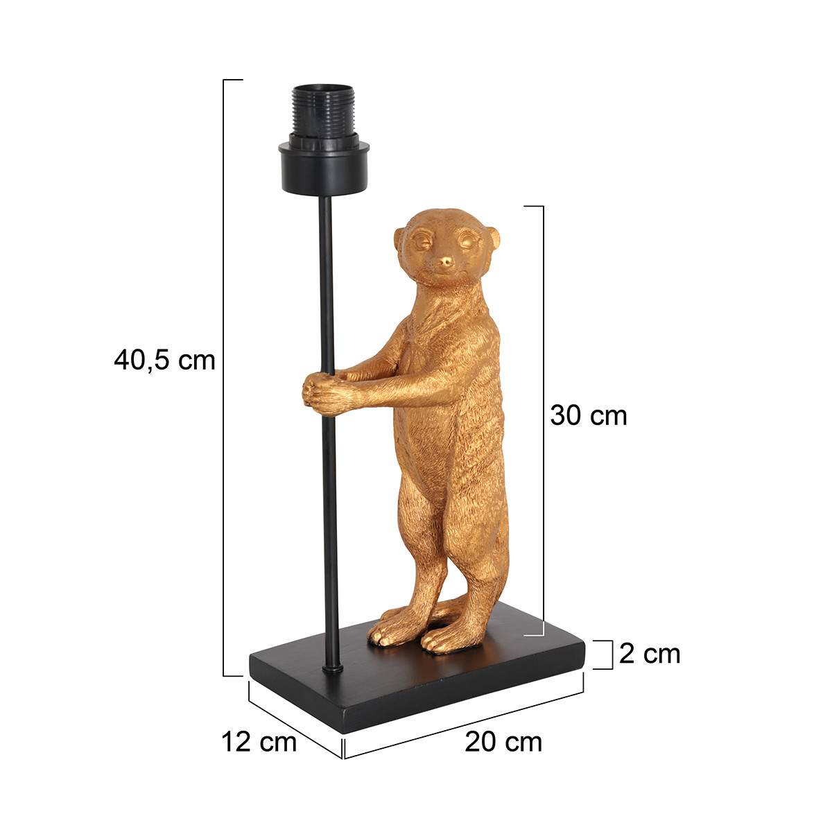 Pied de lampe suricate doré Anne Lighting Animaux noir – Image 6