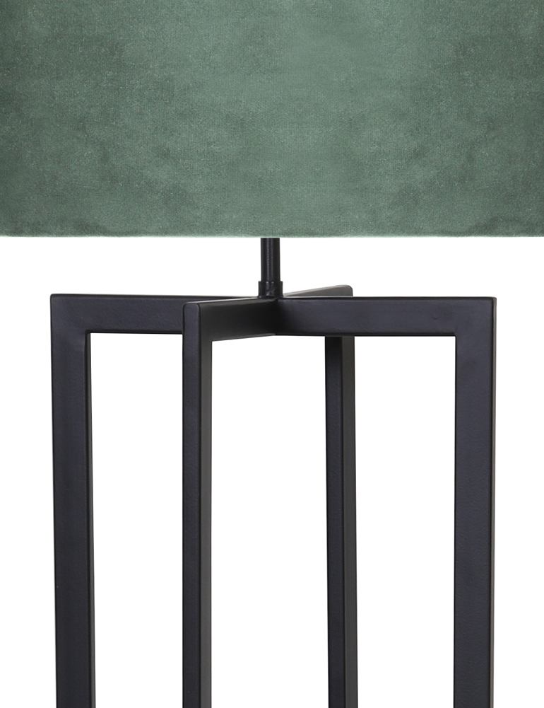 Pied de lampe Twilight abat-jour velours vert Light & Living Mace noir – Image 2
