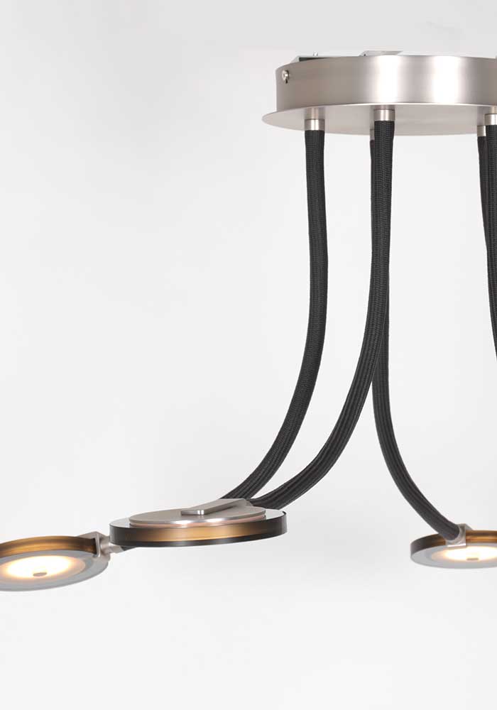 Plafonnier 5 lumières Steinhauer Turound acier et noir – Image 7