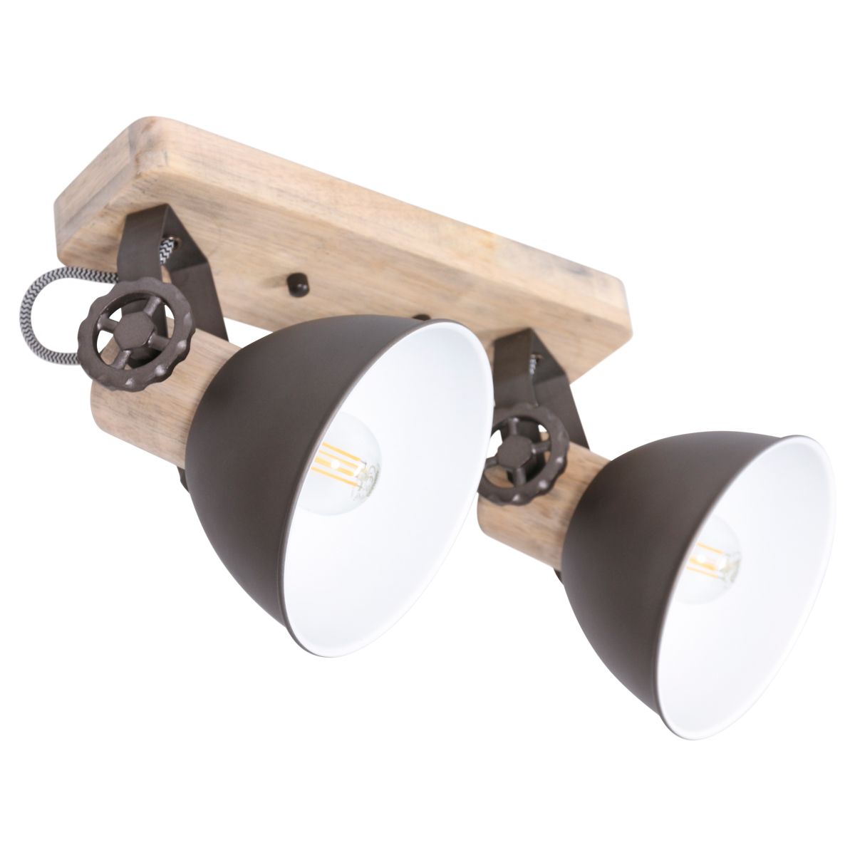 Plafonnier à double lampe Mexlite Gearwood couleur acier – Image 10