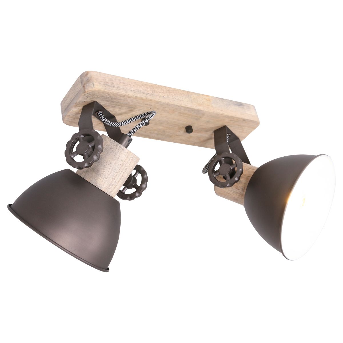 Plafonnier à double lampe Mexlite Gearwood couleur acier – Image 11