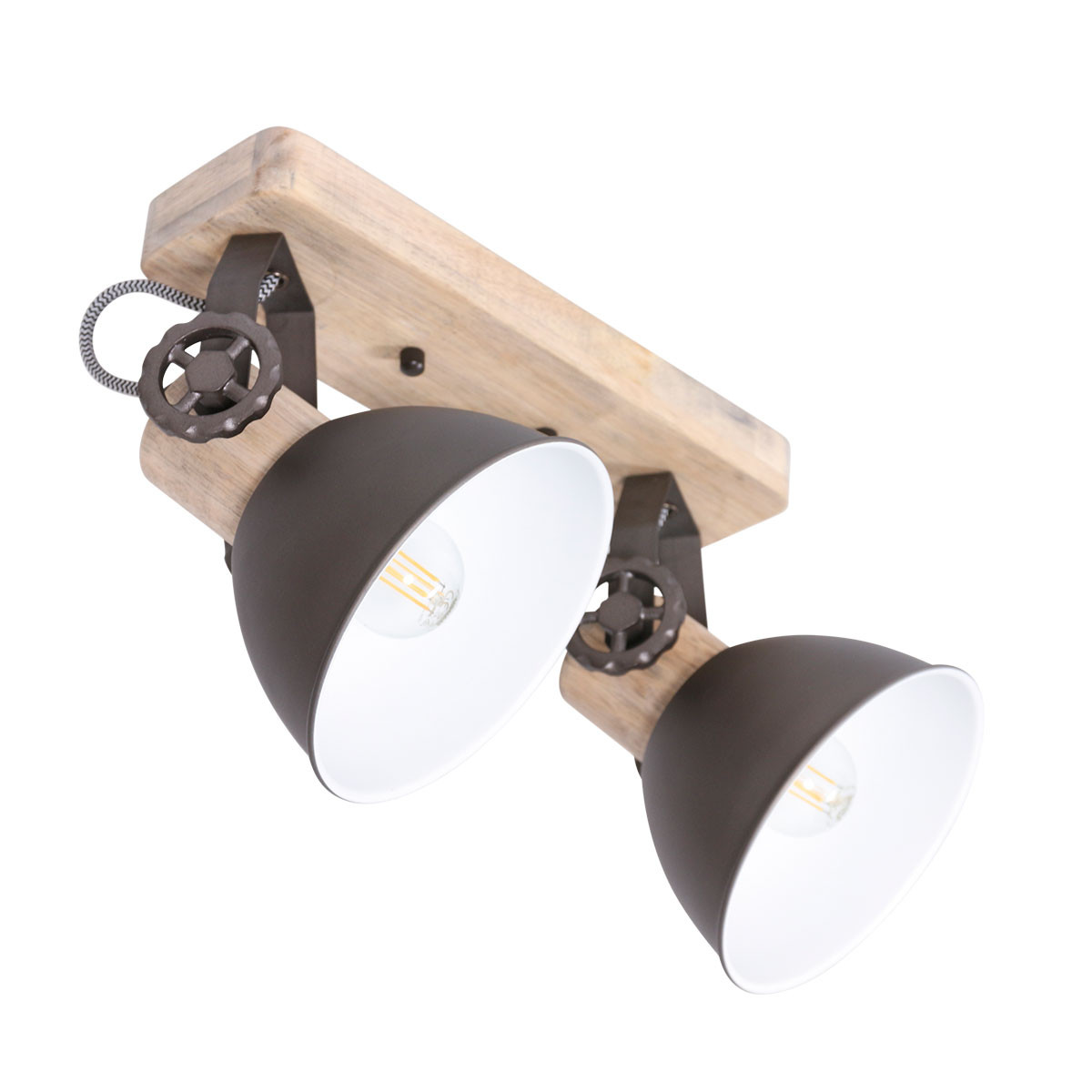 Plafonnier à double lampe Mexlite Gearwood couleur acier – Image 2