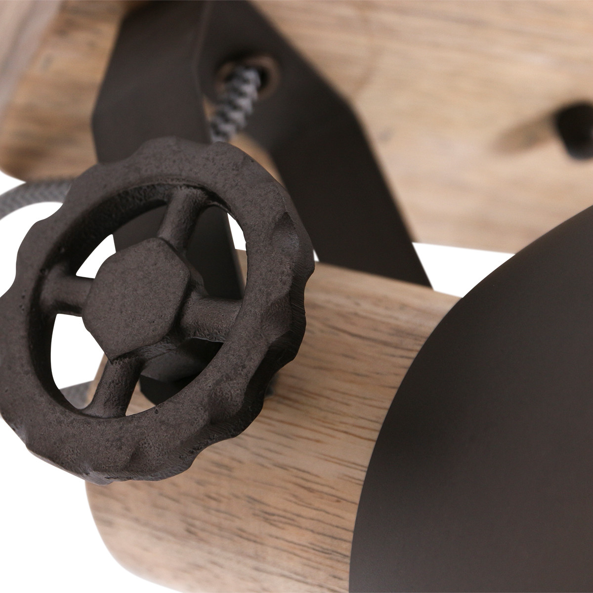 Plafonnier à double lampe Mexlite Gearwood couleur acier – Image 4