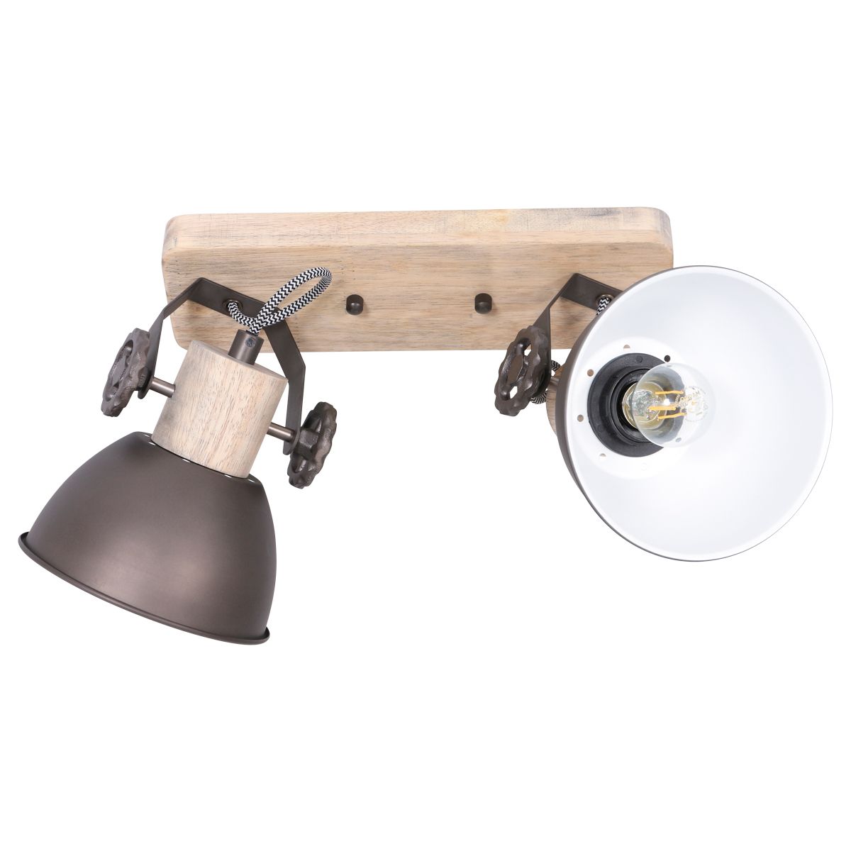 Plafonnier à double lampe Mexlite Gearwood couleur acier – Image 9