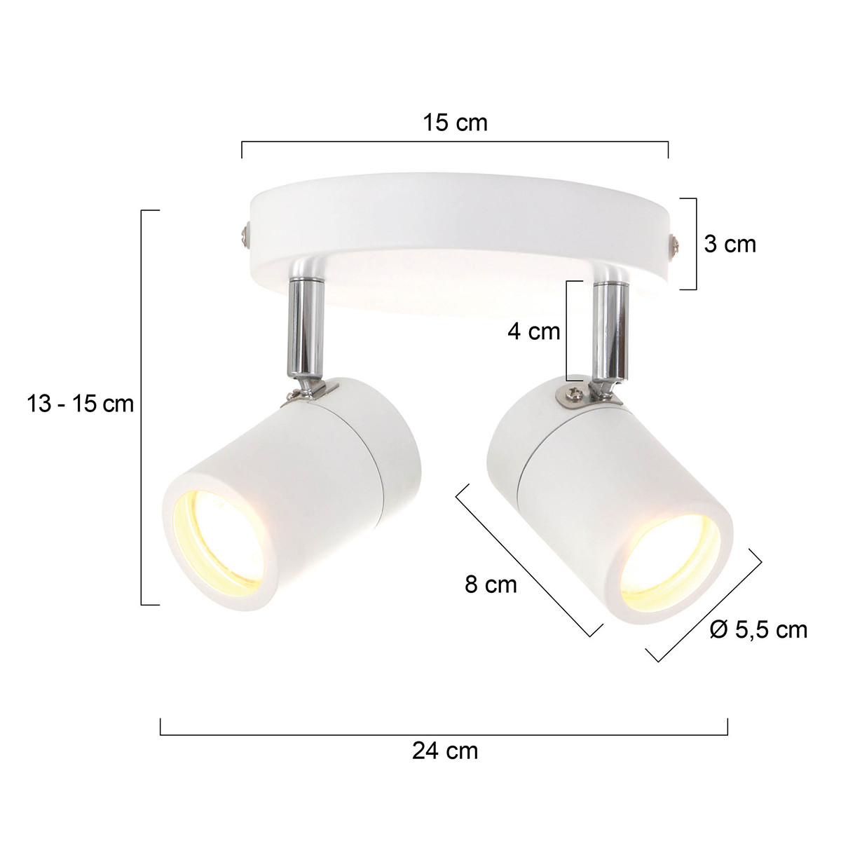 Spot moderne en métal blanc Mexlite Upround LED – Image 7