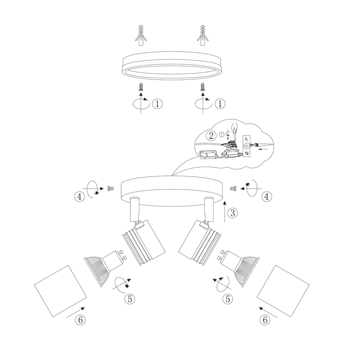 Spot moderne en métal blanc Mexlite Upround LED – Image 9