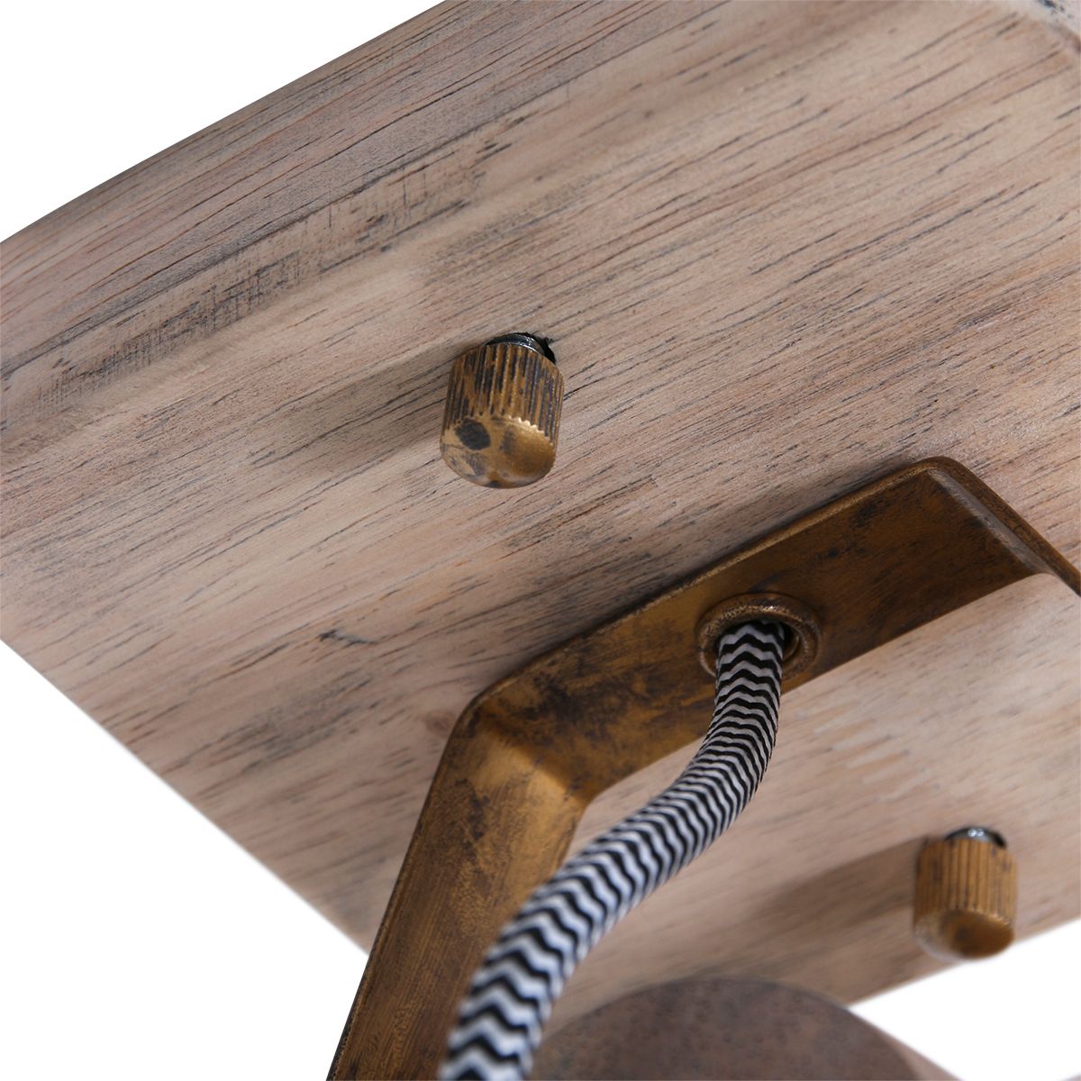 Plafonnier bois avec abat-jour bronze Mexlite Gearwood – Image 8