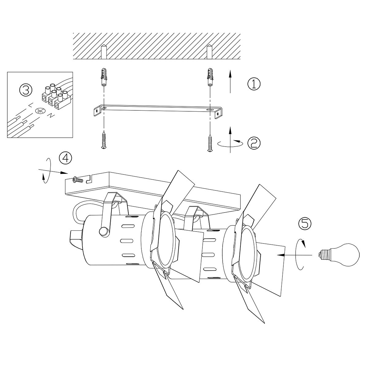Plafonnier deux spots Mexlite Carré noir – Image 8