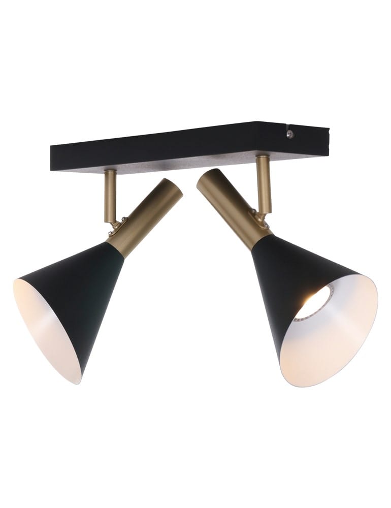 Plafonnier double-spot Anne Lighting Anne’s Choice noir et doré – Image 2