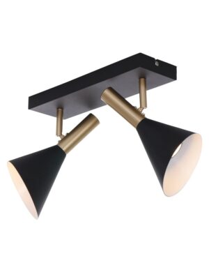 plafonnier-double-spot-anne-lighting-anne’s-choice-noir-et-dore-2492zw