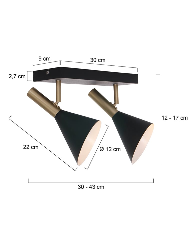 Plafonnier double-spot Anne Lighting Anne’s Choice noir et doré – Image 9