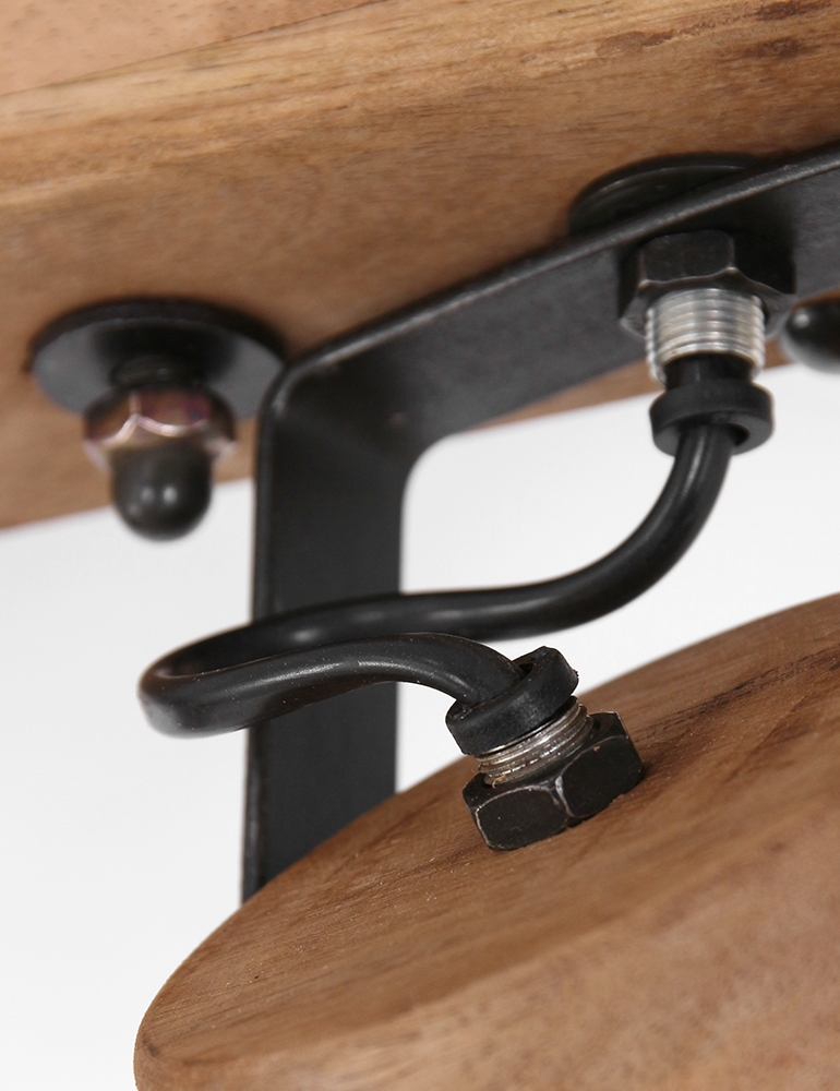 Plafonnier en bois à double spots Llanio Light & Living marron – Image 4