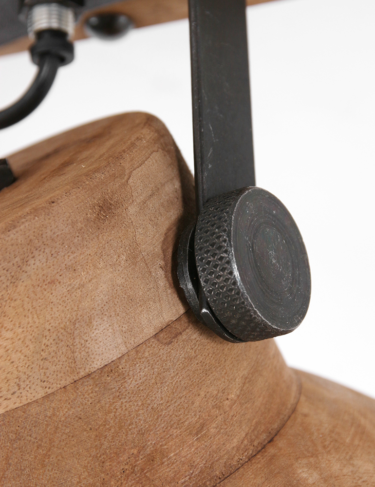 Plafonnier en bois à double spots Llanio Light & Living marron – Image 5