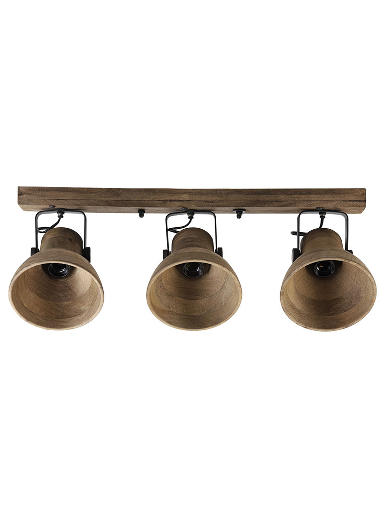Plafonnier en bois à trois spots Llanio Light & Living marron – Image 2