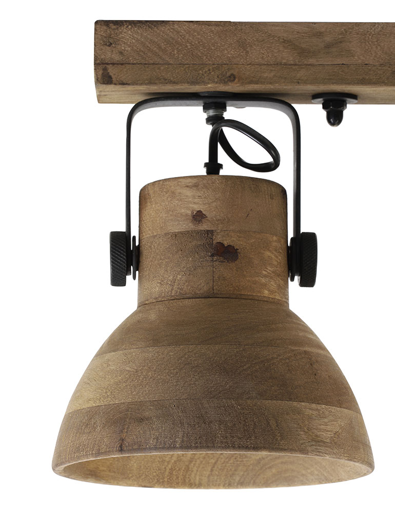 Plafonnier en bois à trois spots Llanio Light & Living marron – Image 3