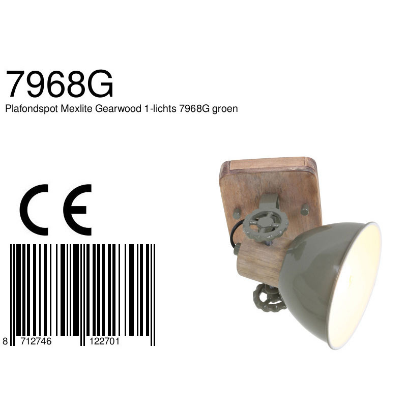 Plafonnier en bois Mexlite Gearwood vert – Image 8