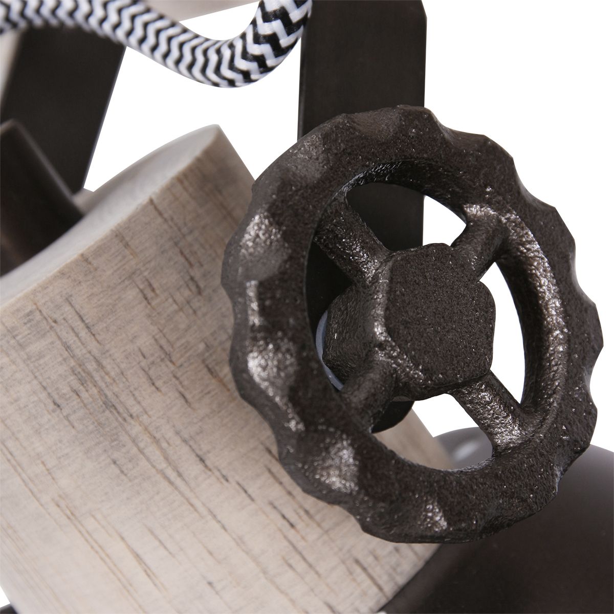 Plafonnier industriel à quatre spots Gerwood Mexlite bois et anthracite – Image 3