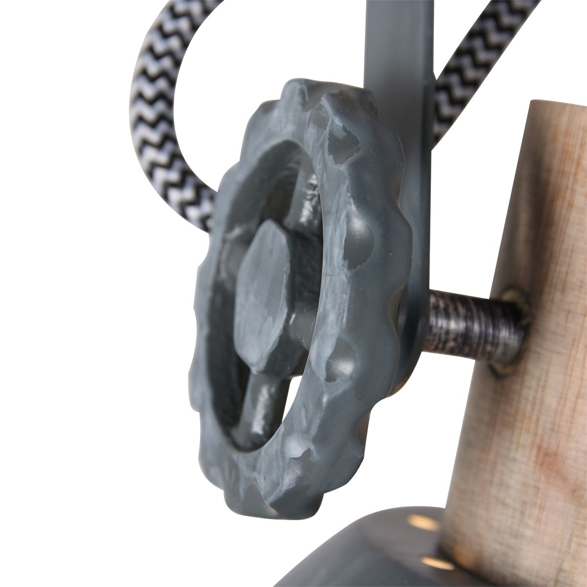 Plafonnier industriel à quatre spots Gerwood Mexlite bois et gris – Image 4