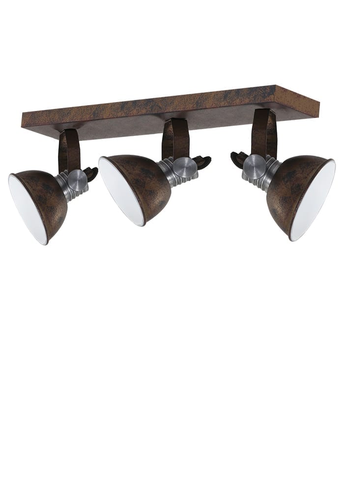 Plafonnier industriel à trois lumières Steinhauer Brooklyn marron – Image 2