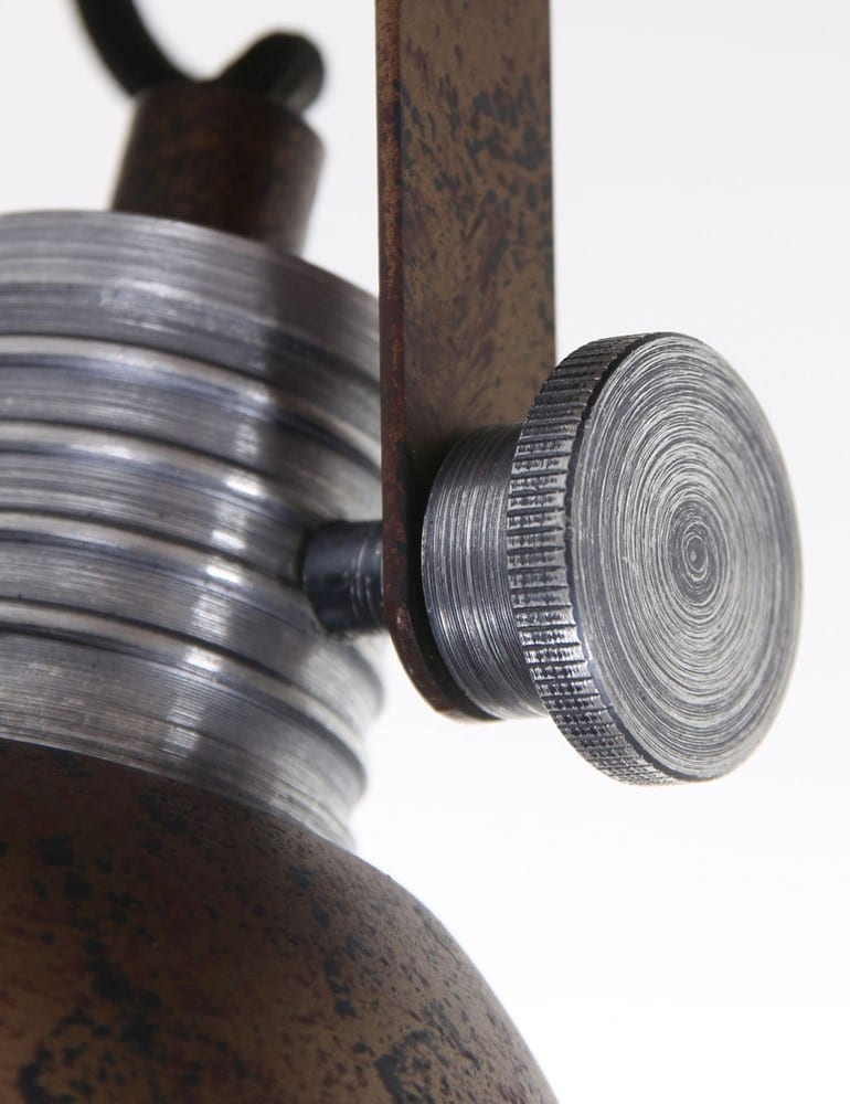 Plafonnier industriel à trois lumières Steinhauer Brooklyn marron – Image 5