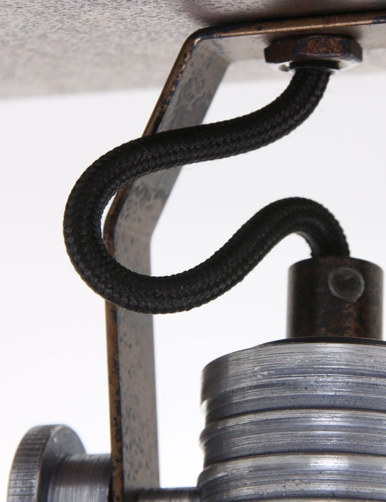 Plafonnier industriel à trois lumières Steinhauer Brooklyn marron – Image 7