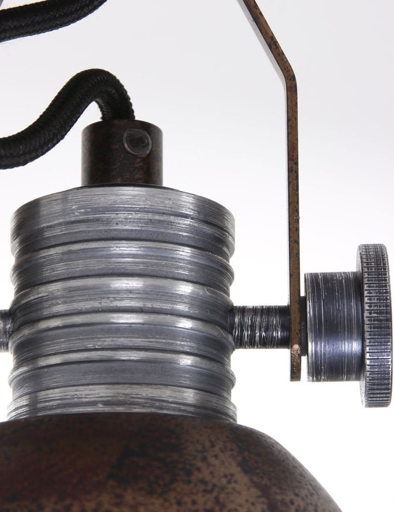 Plafonnier industriel à trois lumières Steinhauer Brooklyn marron – Image 8