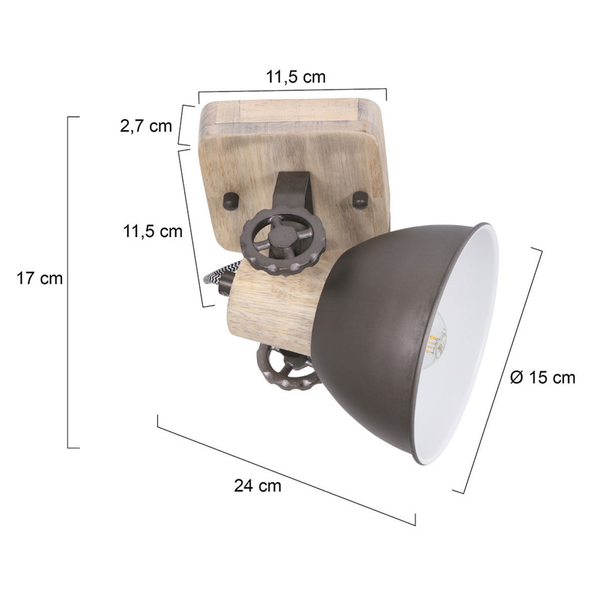 Plafonnier industriel Mexlite Gearwood gris anthracite – Image 7