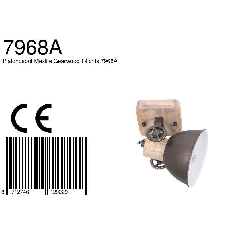 Plafonnier industriel Mexlite Gearwood gris anthracite – Image 8