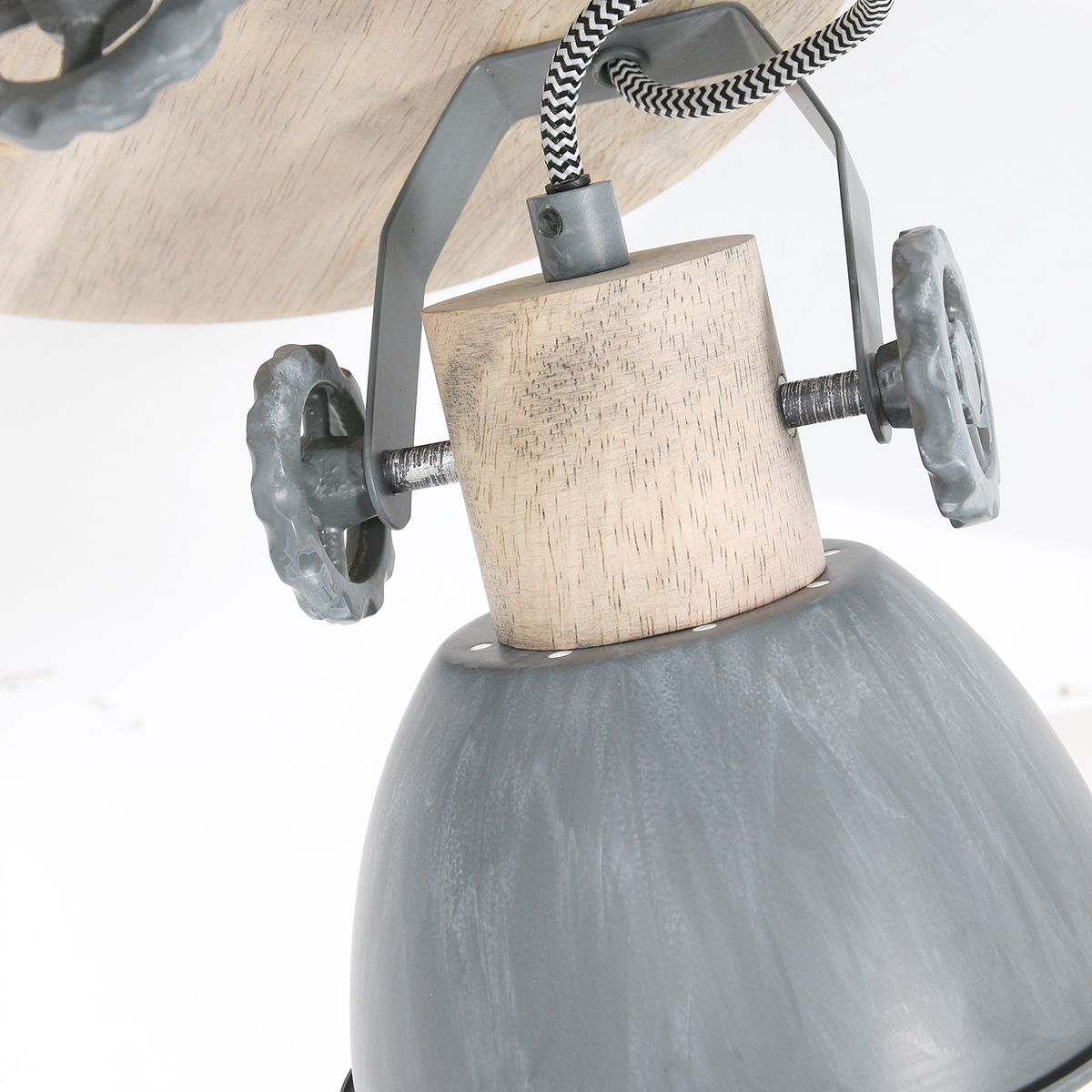 Plafonnier industriel trois spots gris Mexlite Gearwood – Image 10