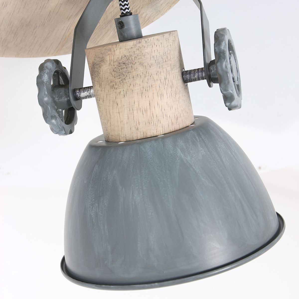 Plafonnier industriel trois spots gris Mexlite Gearwood – Image 12