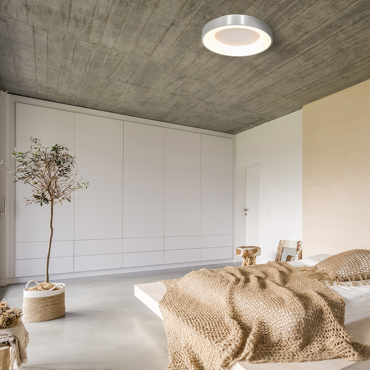 Plafonnier LED anneau rond Steinhauer Ringlede argent – Image 4