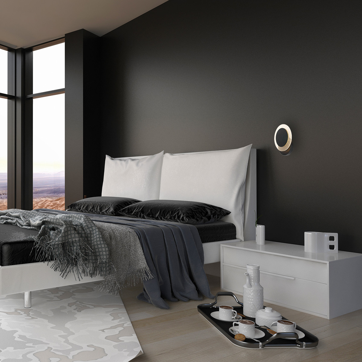 Applique murale moderne en métal et plastique noir Steinhauer Lido – Image 4