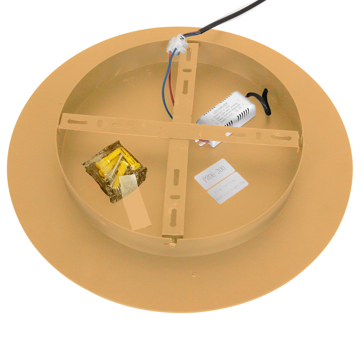 Plafonnier rond en métal / verre doré Steinhauer Ringlux – Image 11