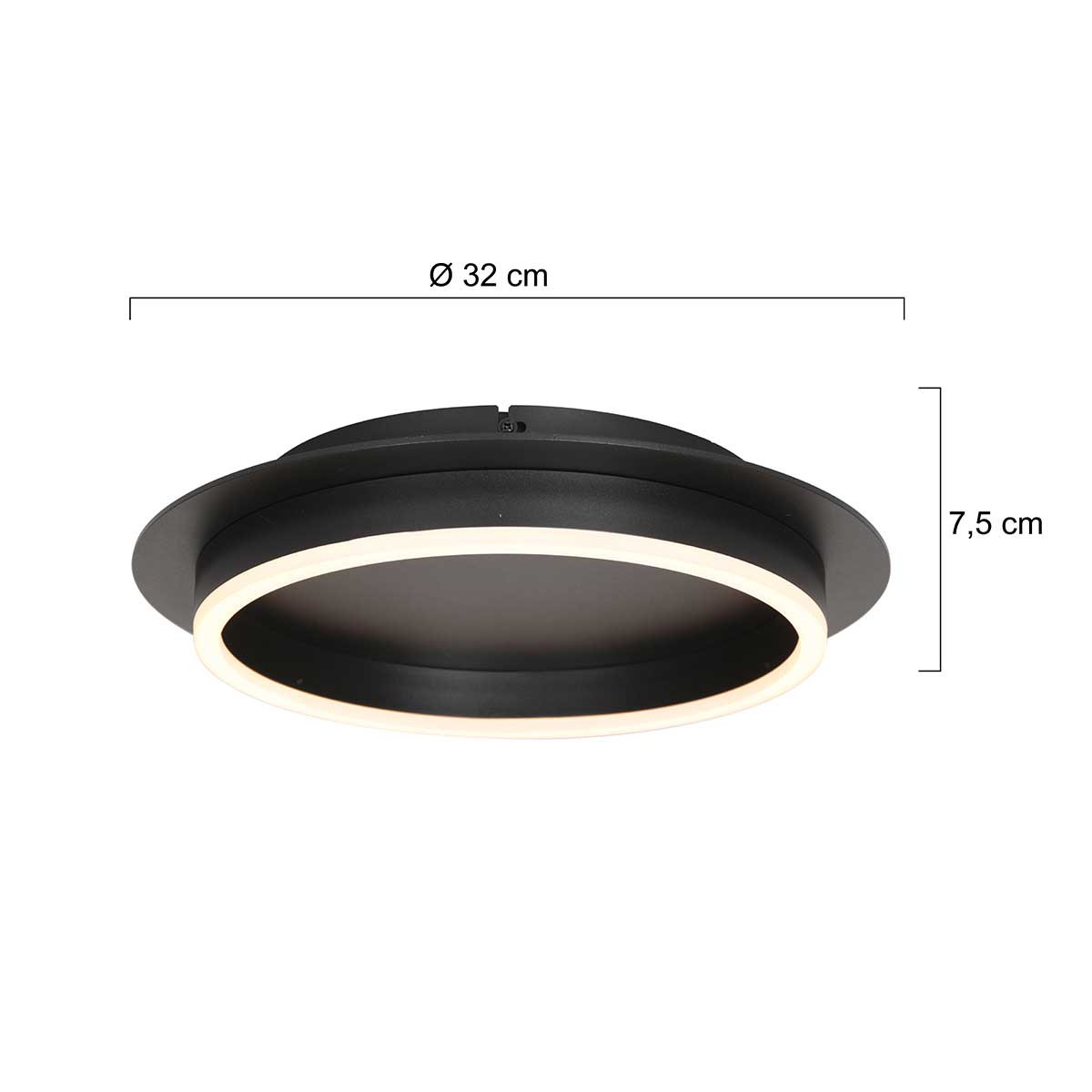 Plafonnier LED sphérique moderne noir mat Steinhauer Ringlux noir – Image 7