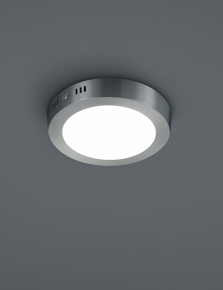 Plafonnier moderne rond Trio Leuchten Cento nickel mate – Image 2