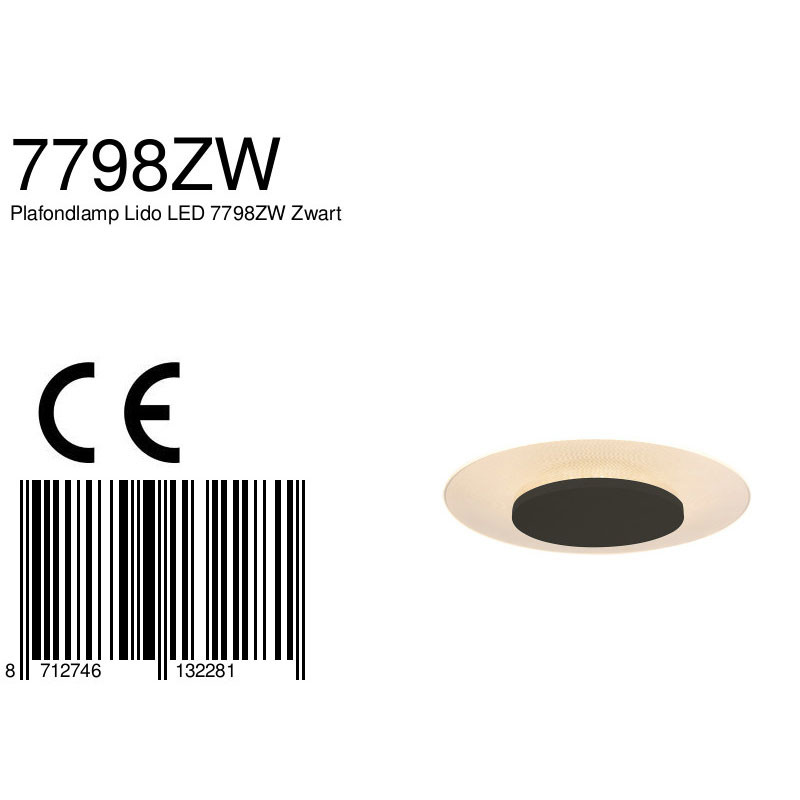 Plafonnier moderne Steinhauer Lido II noir – Image 6