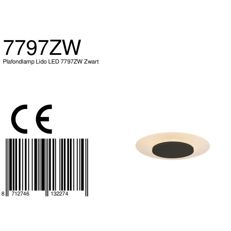 Plafonnier moderne Steinhauer Lido noir – Image 6