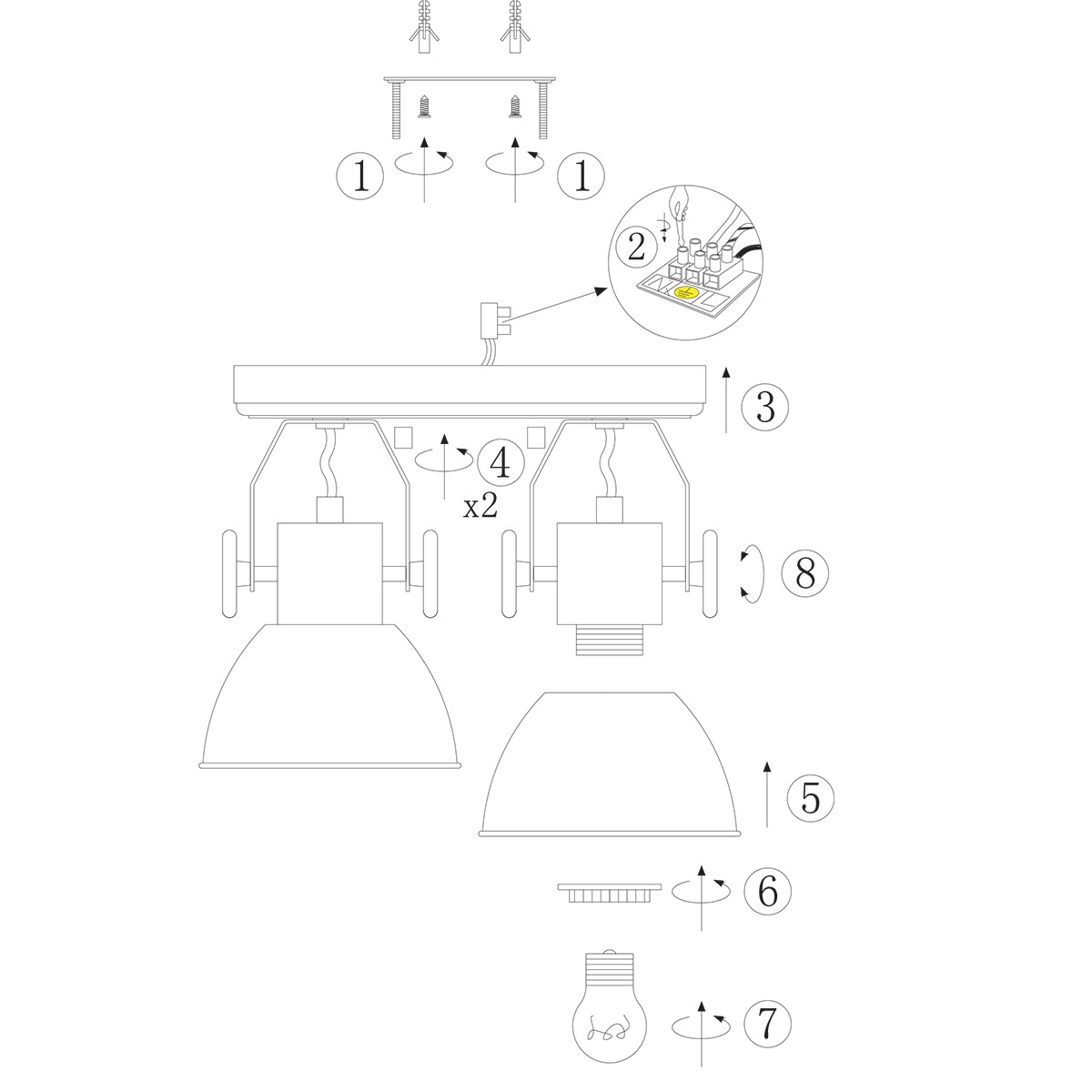 Plafonnier robuste à 2 spots Mexlite York gris – Image 10