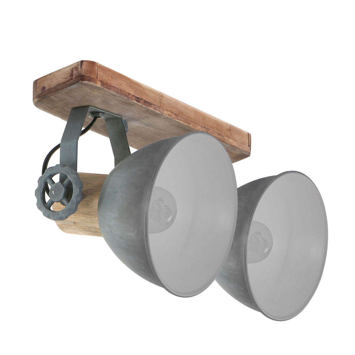 Plafonnier robuste à 2 spots Mexlite York gris – Image 2