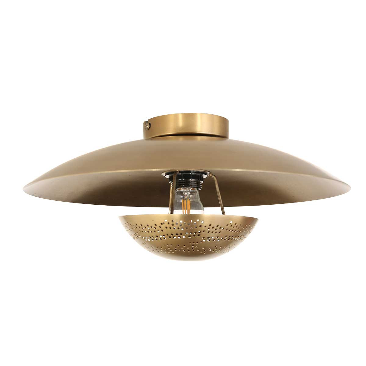 Plafonnier rond doré vintage Anne Light & Home Brass bronze – Image 2