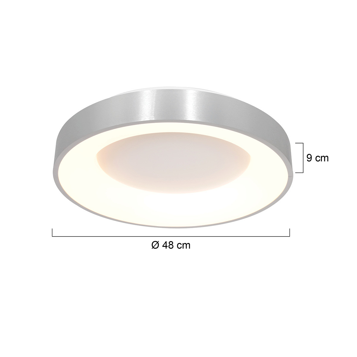 Plafonnier rond en métal LED Steinhauer Ringlede argent – Image 7