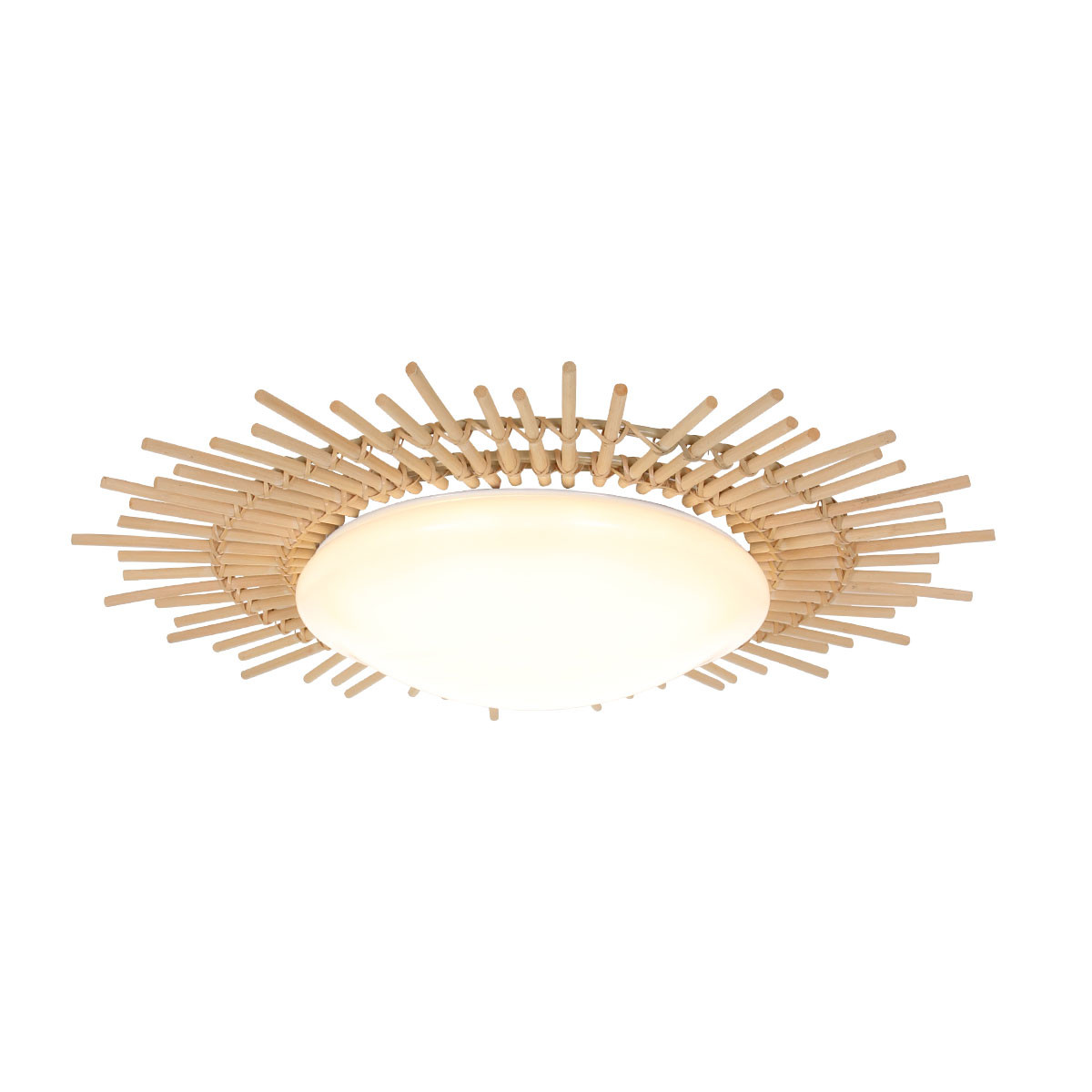 Plafonnier soleil en bambou LED Anne Lighting Aura blanc – Image 2
