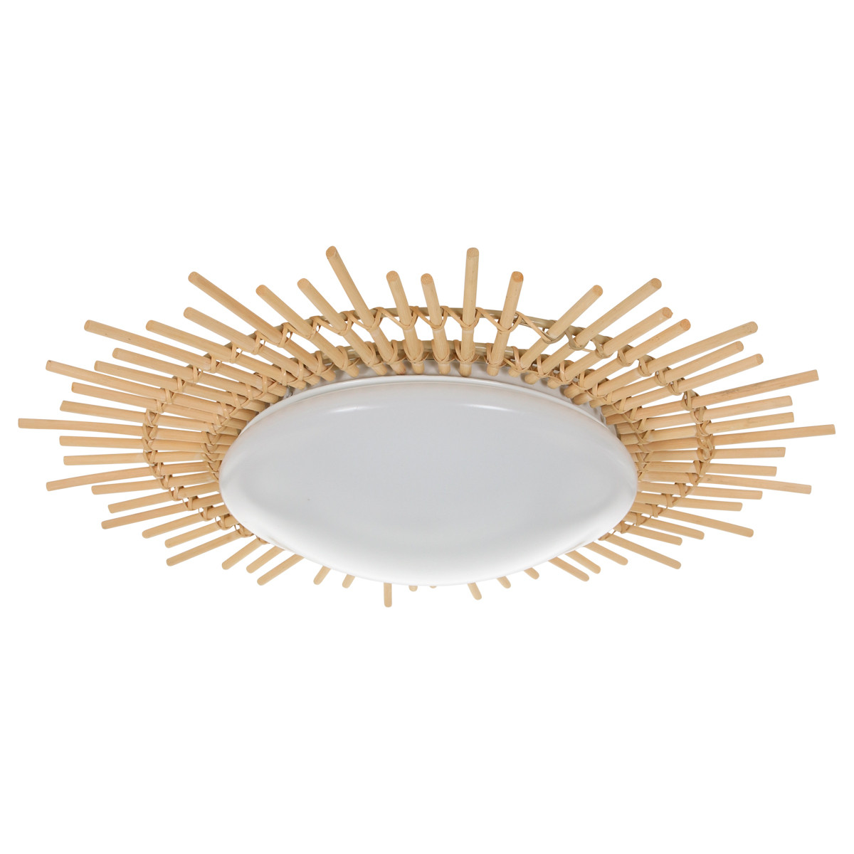 Plafonnier soleil en bambou LED Anne Lighting Aura blanc – Image 5